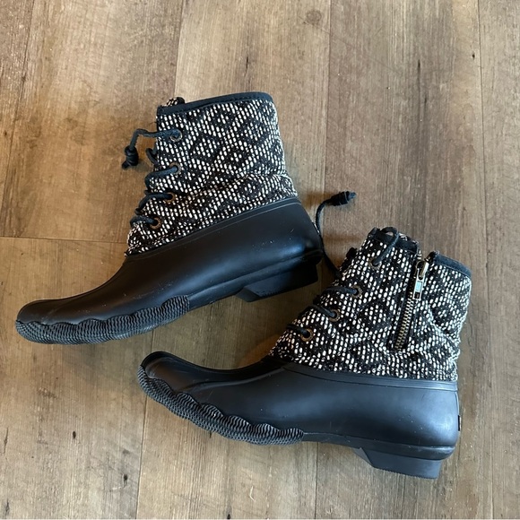 Sperry | Saltwater Duck Boots Tribal Weave Black White - Picture 7 of 10